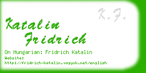 katalin fridrich business card